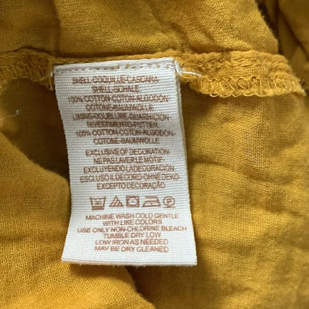 Free People Pavlo mustard yellow boho hippie floral embroidered mini dress small